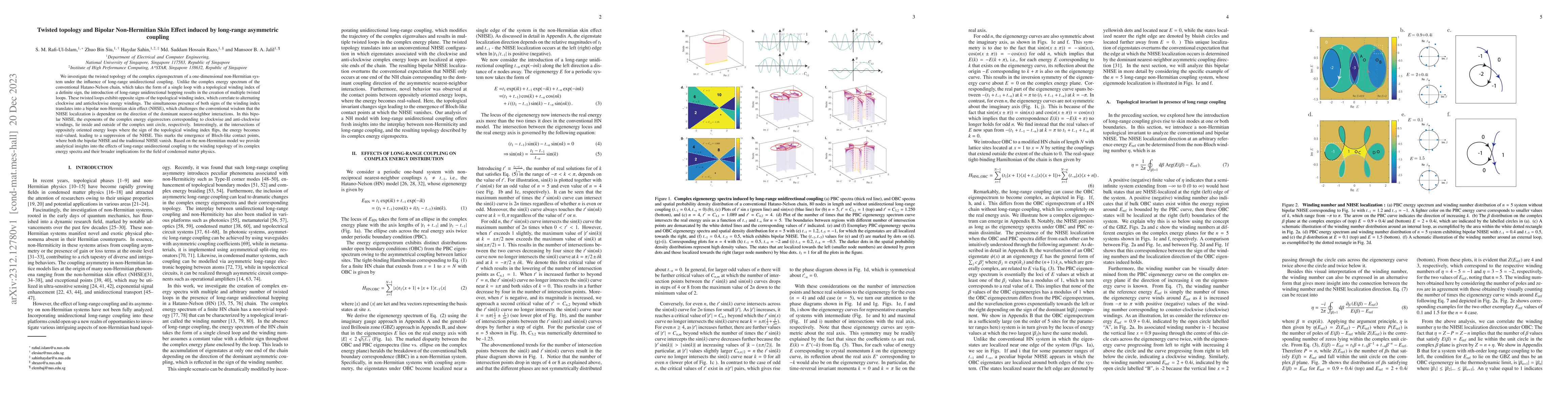 Thumbnail for Twisted topology and Bipolar Non-Hermitian Skin Effect induced by
  long-range asymmetric coupling