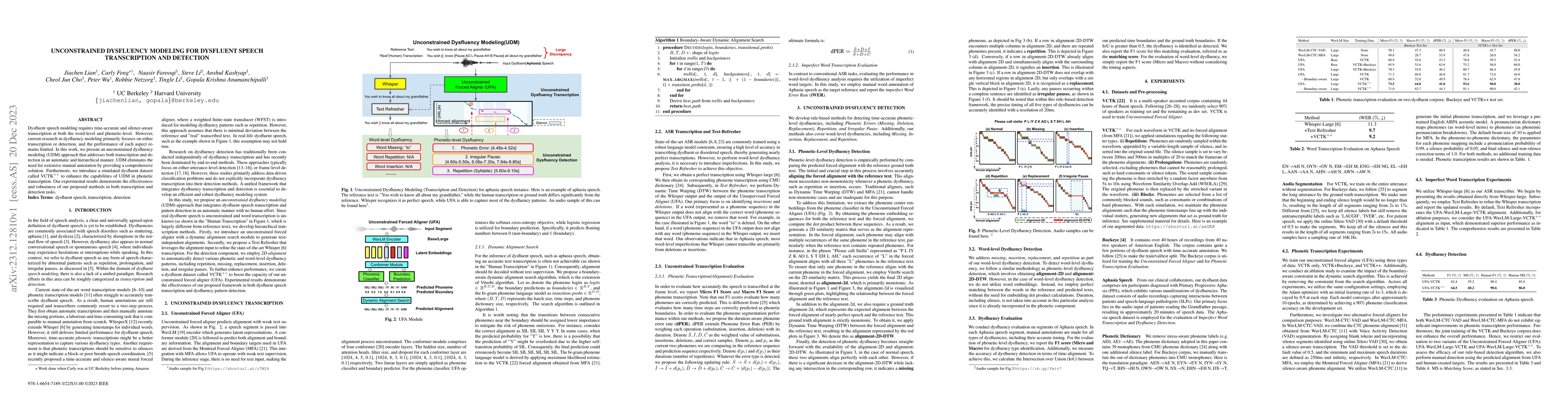 Thumbnail for Unconstrained Dysfluency Modeling for Dysfluent Speech Transcription and
  Detection