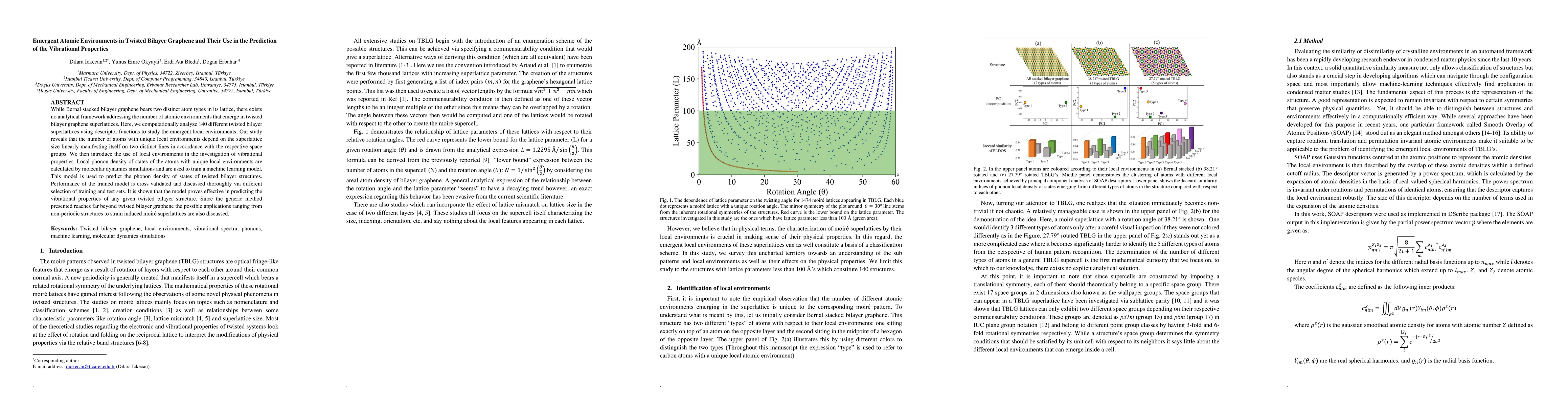 Thumbnail for Emergent Atomic Environments in Twisted Bilayer Graphene and Their Use
  in the Prediction of the Vibrational Properties
