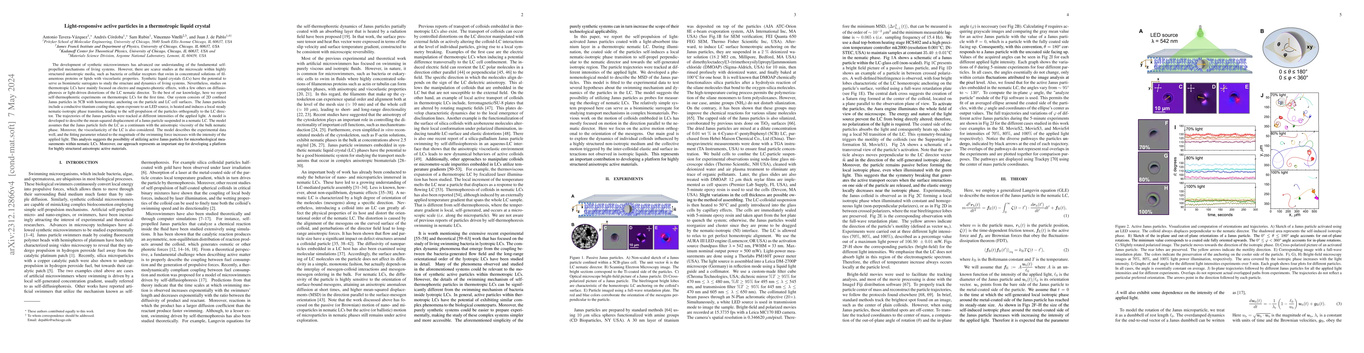 Thumbnail for Light-responsive active particles in a thermotropic liquid crystal