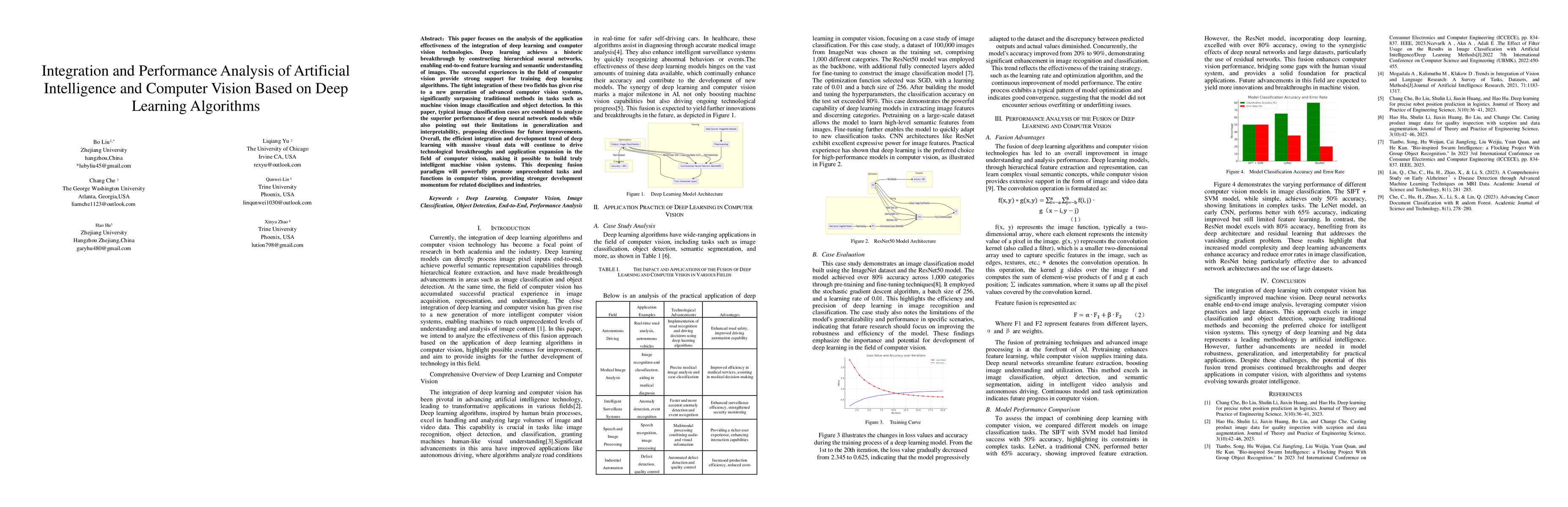 Thumbnail for Integration and Performance Analysis of Artificial Intelligence and
  Computer Vision Based on Deep Learning Algorithms