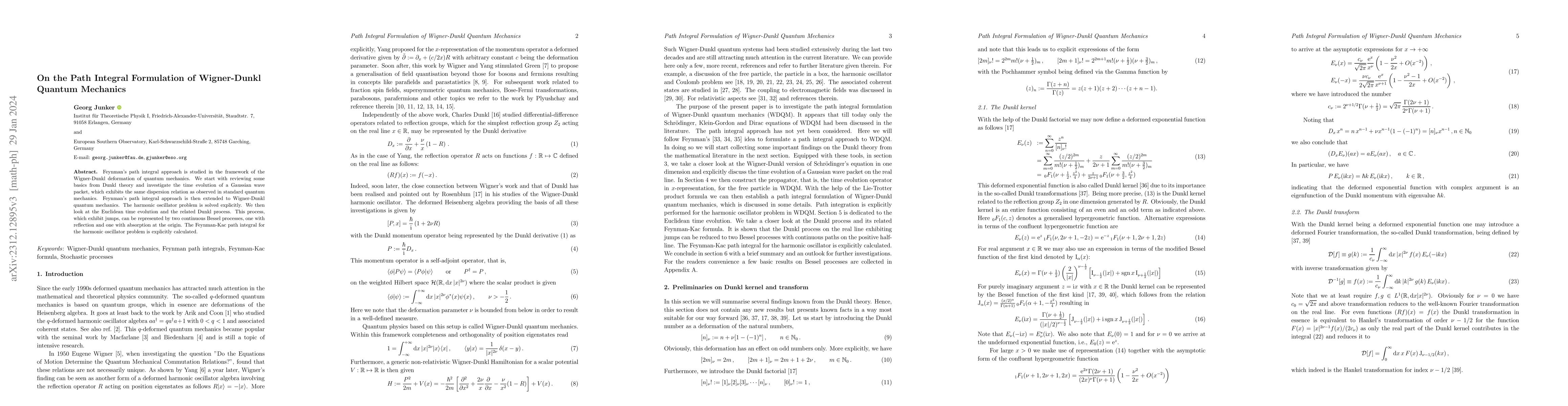 Thumbnail for On the Path Integral Formulation of Wigner-Dunkl Quantum Mechanics