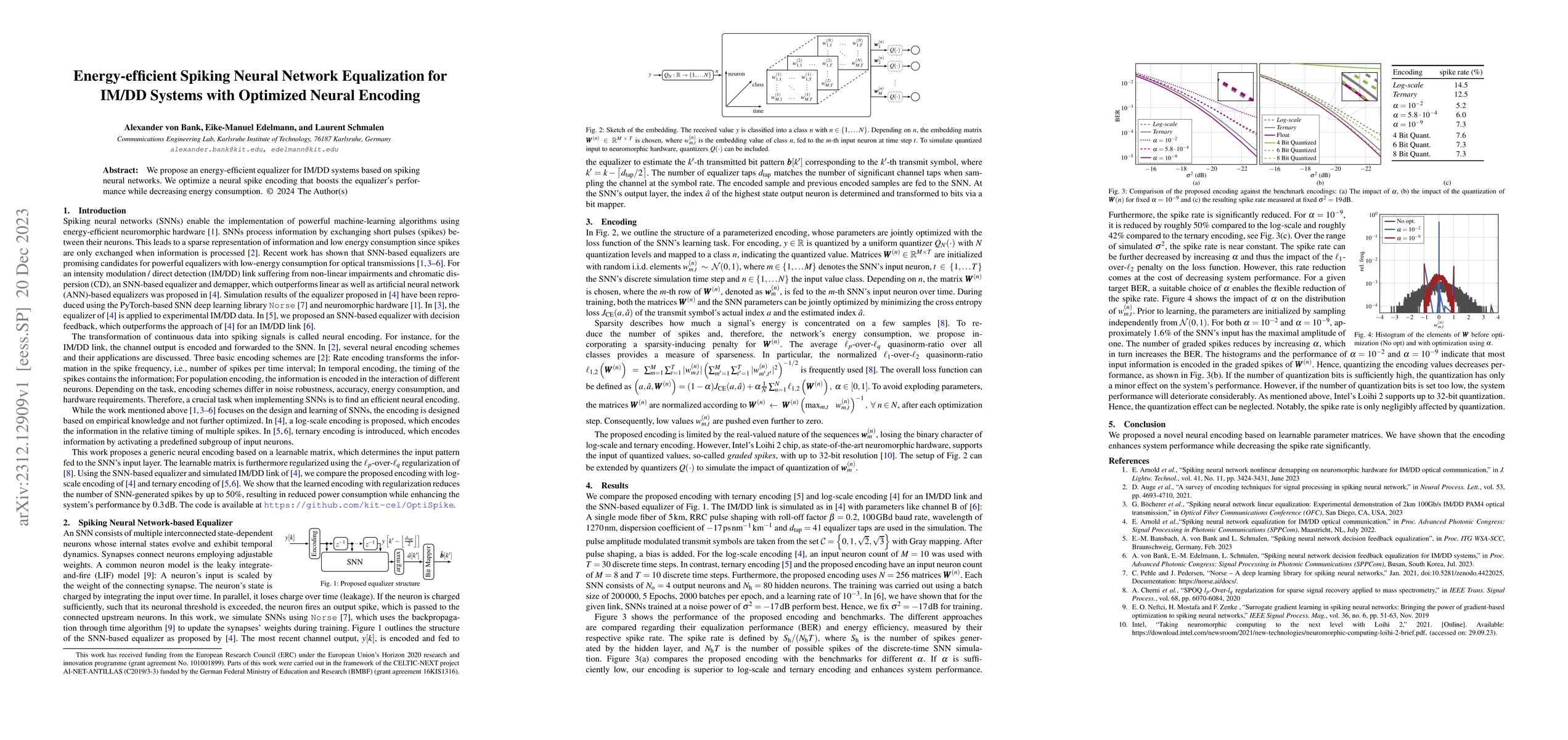 Thumbnail for Energy-efficient Spiking Neural Network Equalization for IM/DD Systems
  with Optimized Neural Encoding
