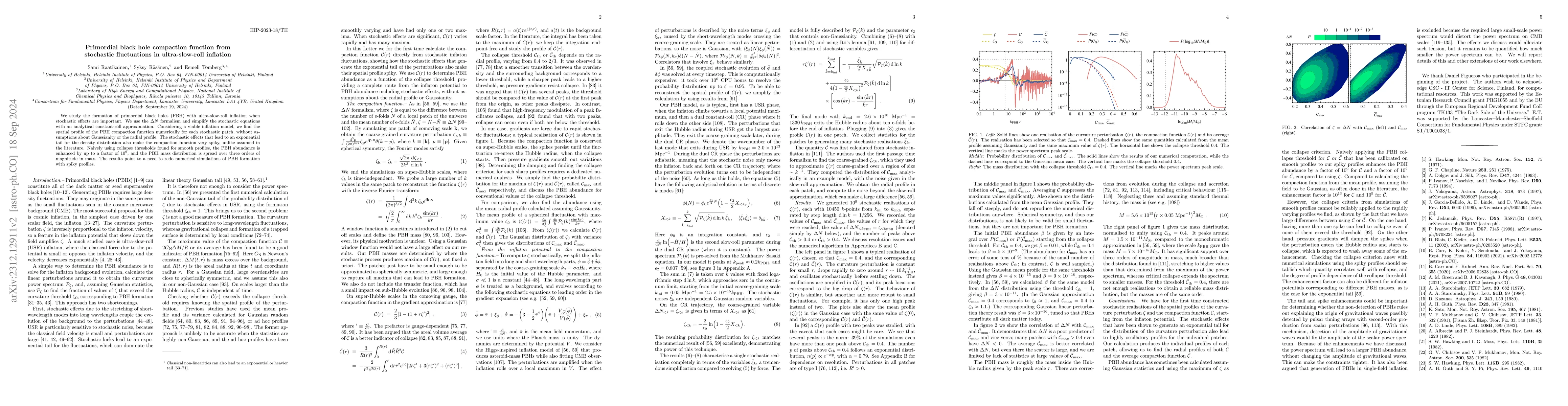 Thumbnail for Primordial black hole compaction function from stochastic fluctuations
  in ultra-slow-roll inflation