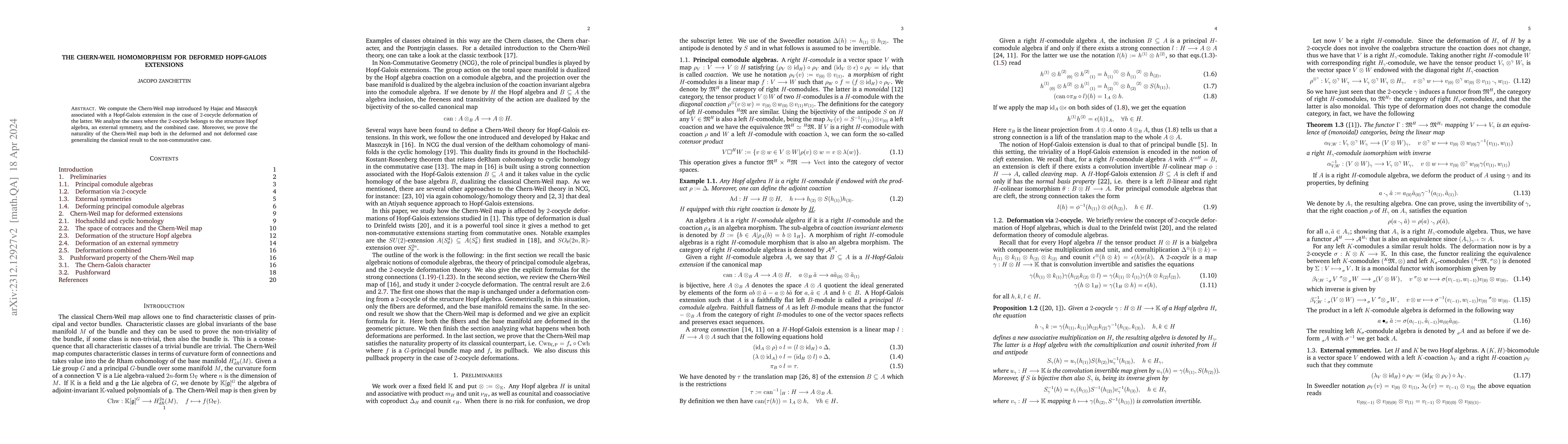 Thumbnail for The Chern-Weil homomorphism for deformed Hopf-Galois extensions