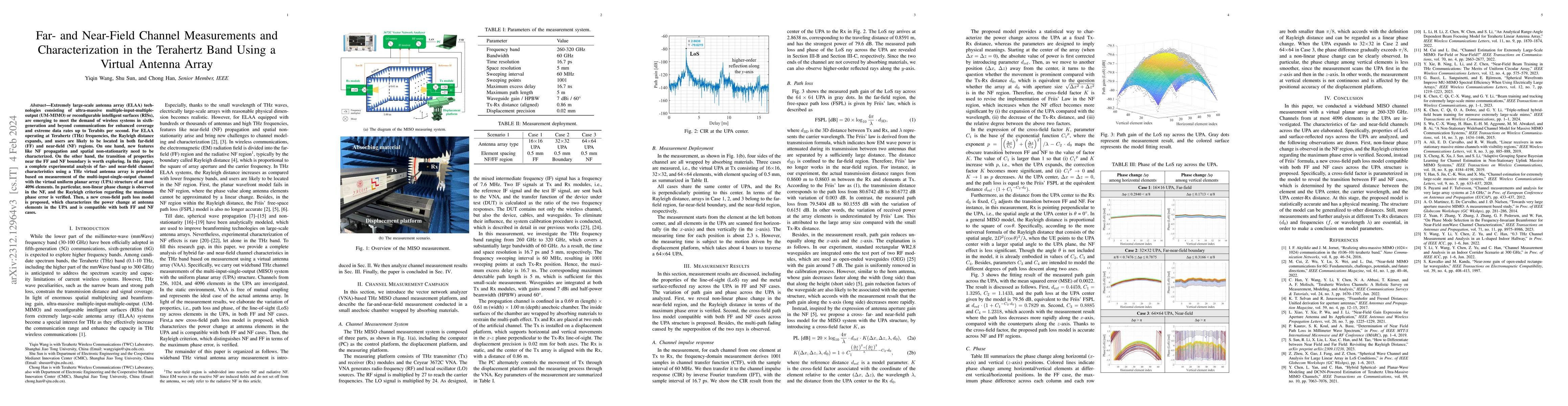 Thumbnail for Far- and Near-Field Channel Measurements and Characterization in the
  Terahertz Band Using a Virtual Antenna Array