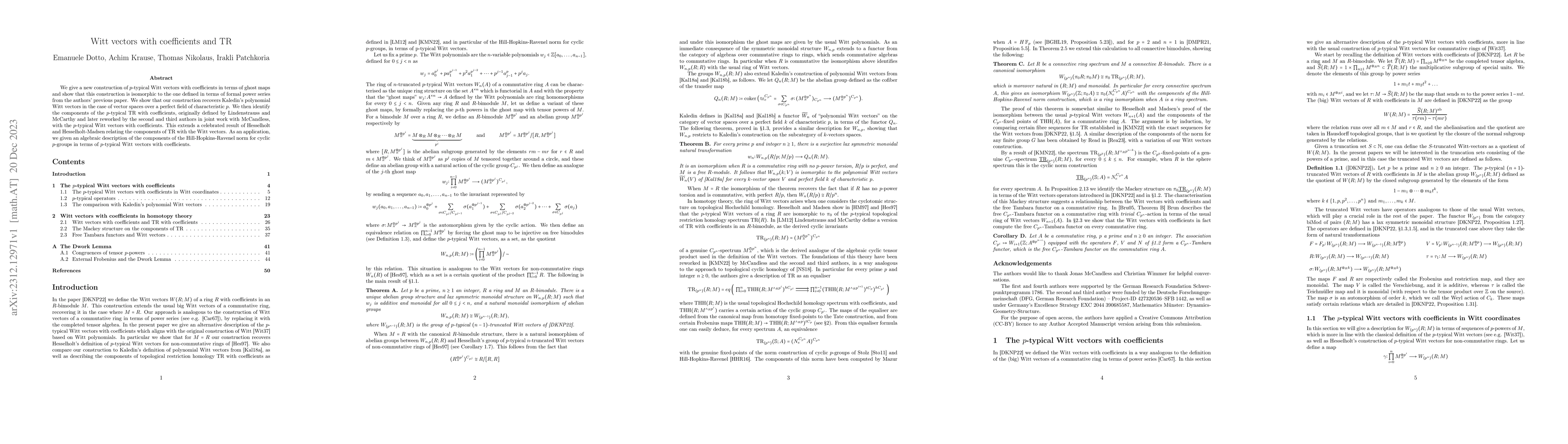 Thumbnail for Witt vectors with coefficients and TR