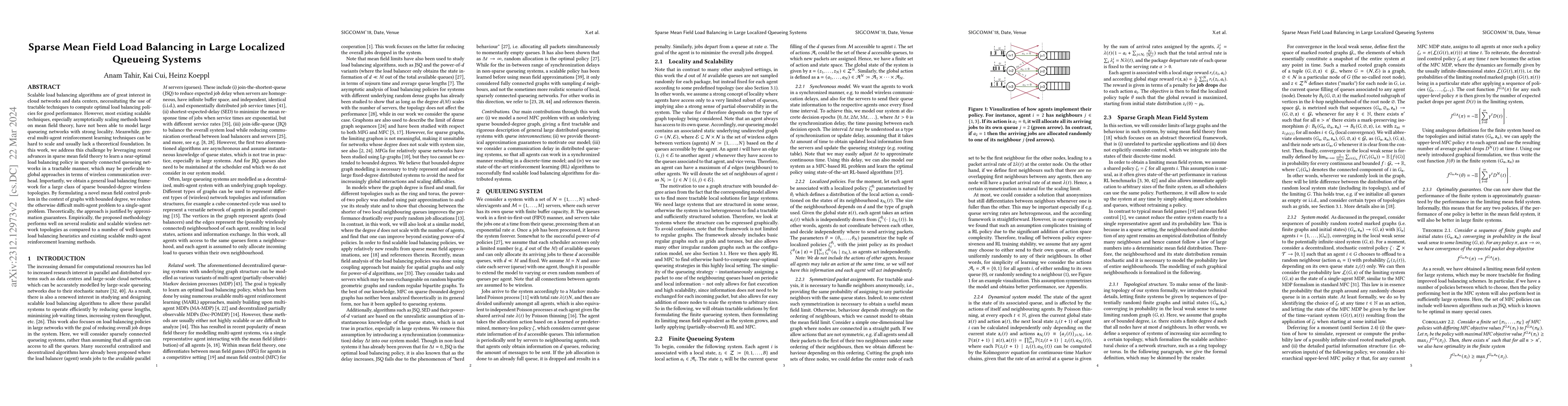Thumbnail for Sparse Mean Field Load Balancing in Large Localized Queueing Systems