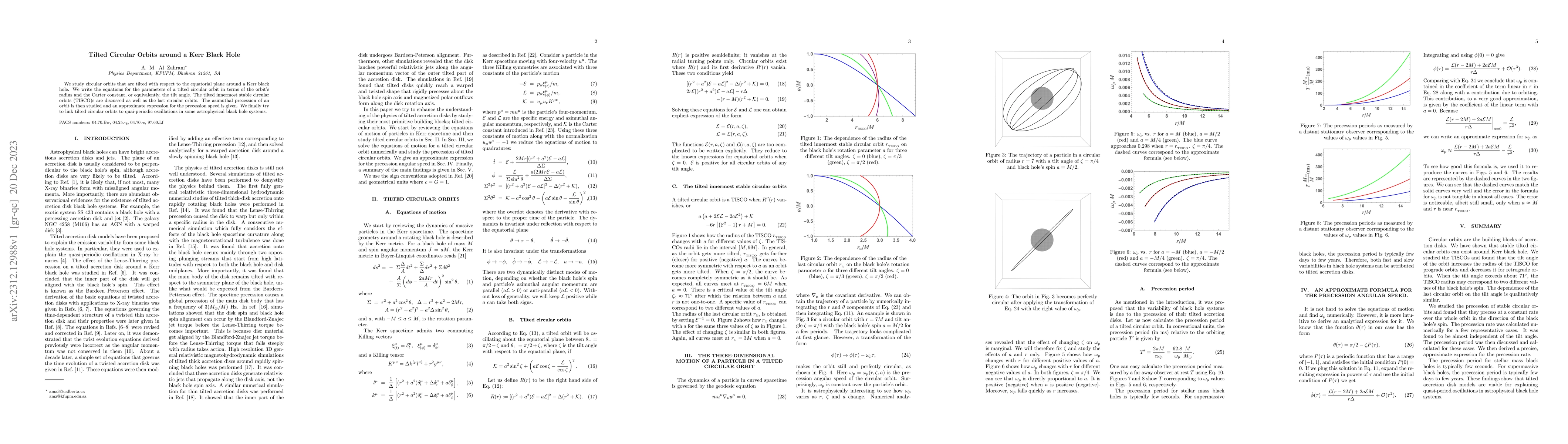 Thumbnail for Tilted Circular Orbits around a Kerr Black Hole