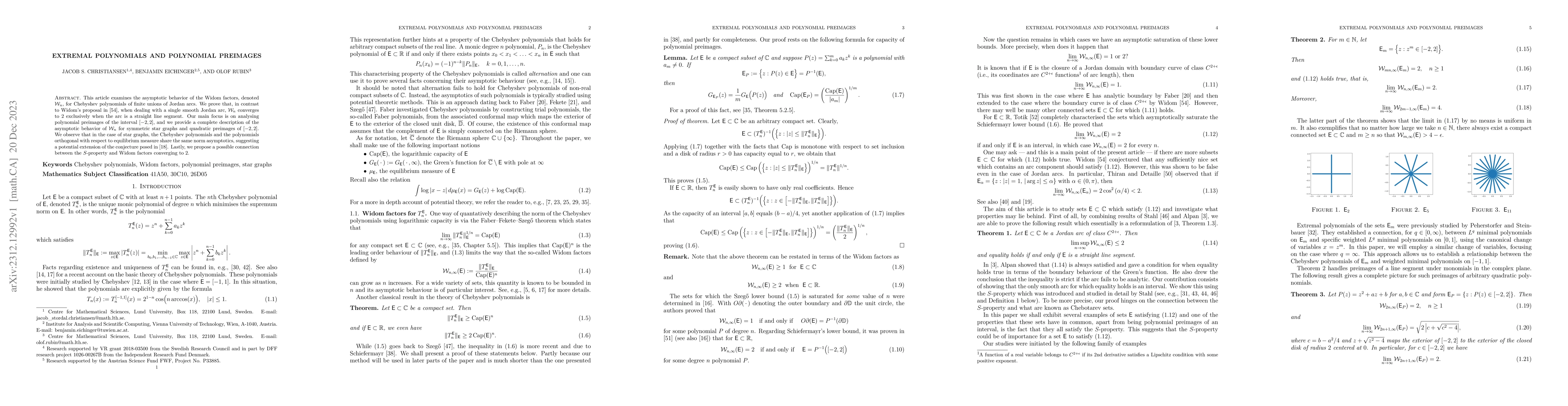 Thumbnail for Extremal polynomials and polynomial preimages