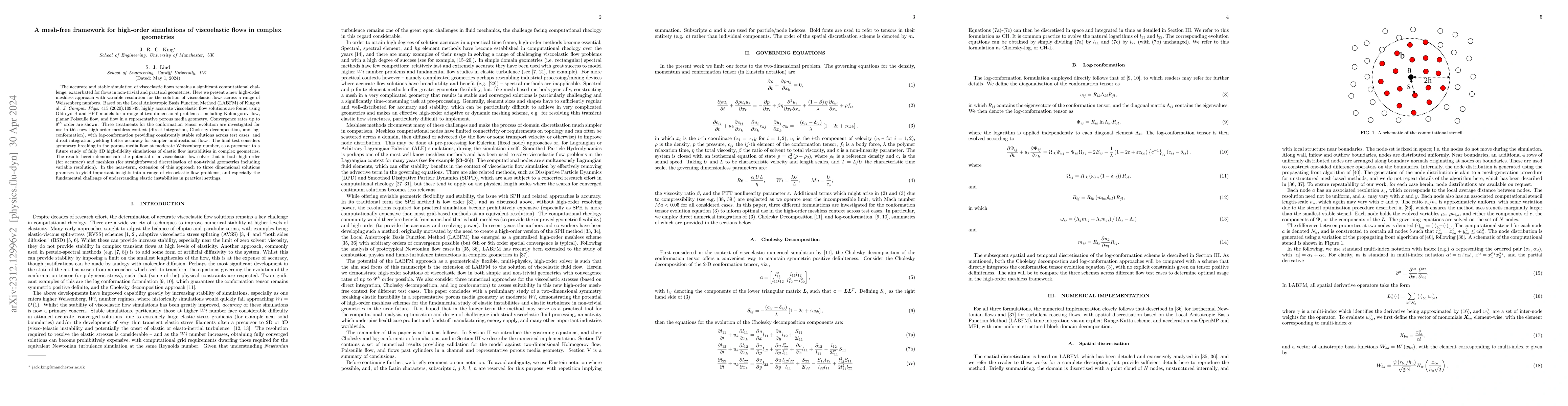 Thumbnail for A mesh-free framework for high-order simulations of viscoelastic flows
  in complex geometries