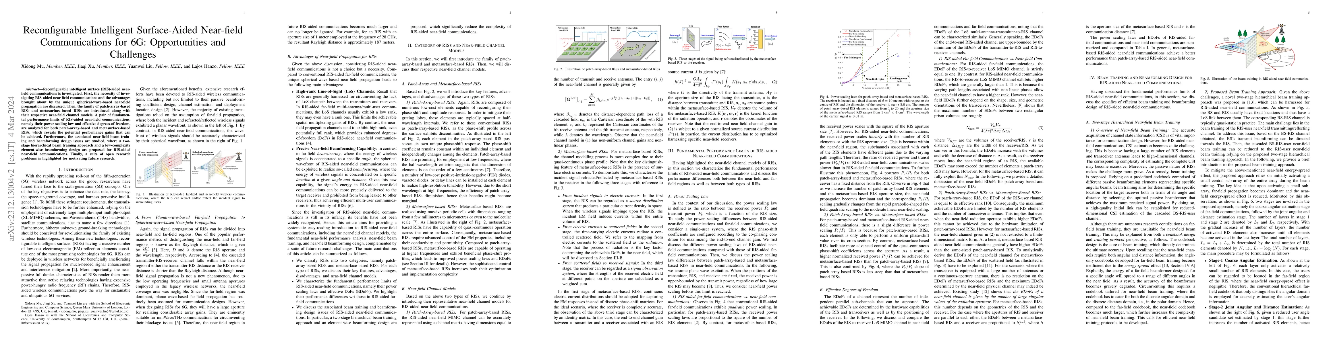 Thumbnail for Reconfigurable Intelligent Surface-Aided Near-field Communications for
  6G: Opportunities and Challenges