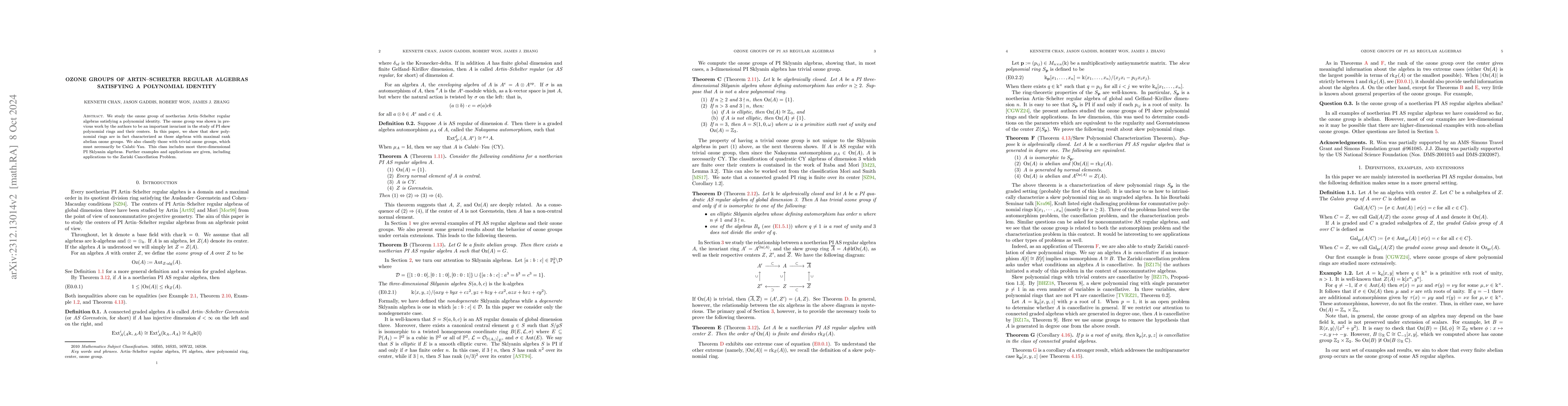 Thumbnail for Ozone groups of Artin--Schelter regular algebras satisfying a polynomial
  identity