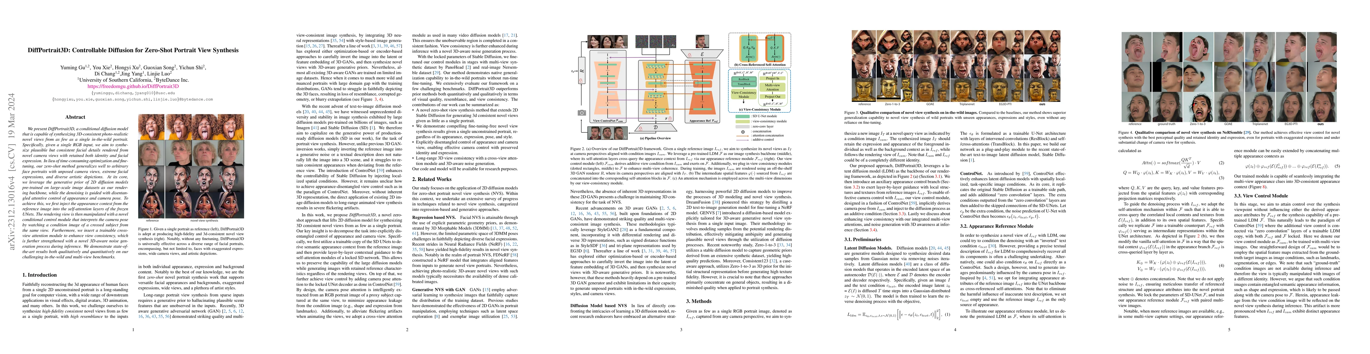 Thumbnail for DiffPortrait3D: Controllable Diffusion for Zero-Shot Portrait View
  Synthesis