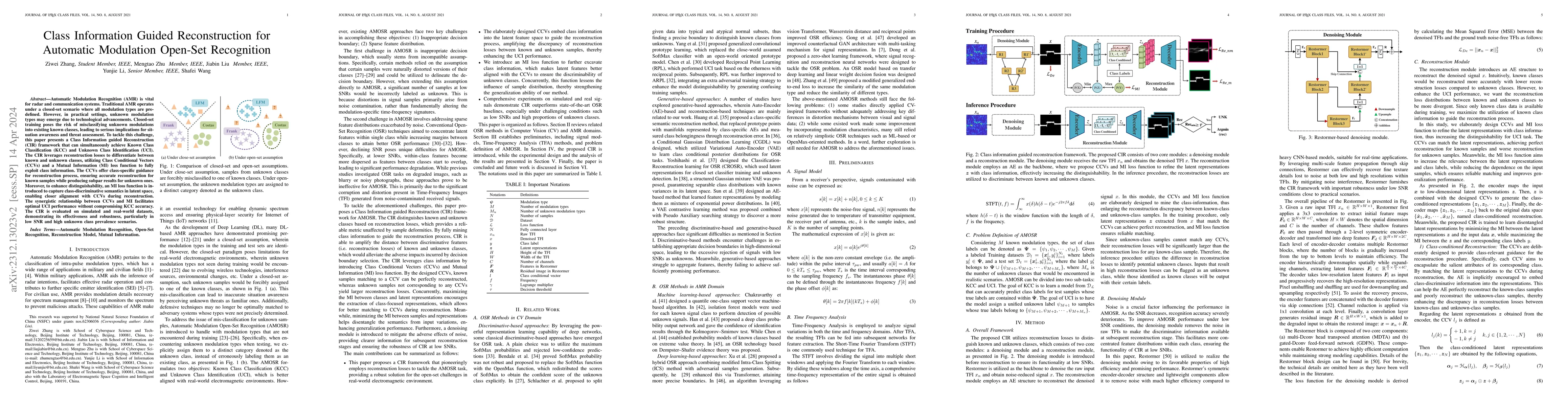 Thumbnail for Class Information Guided Reconstruction for Automatic Modulation
  Open-Set Recognition