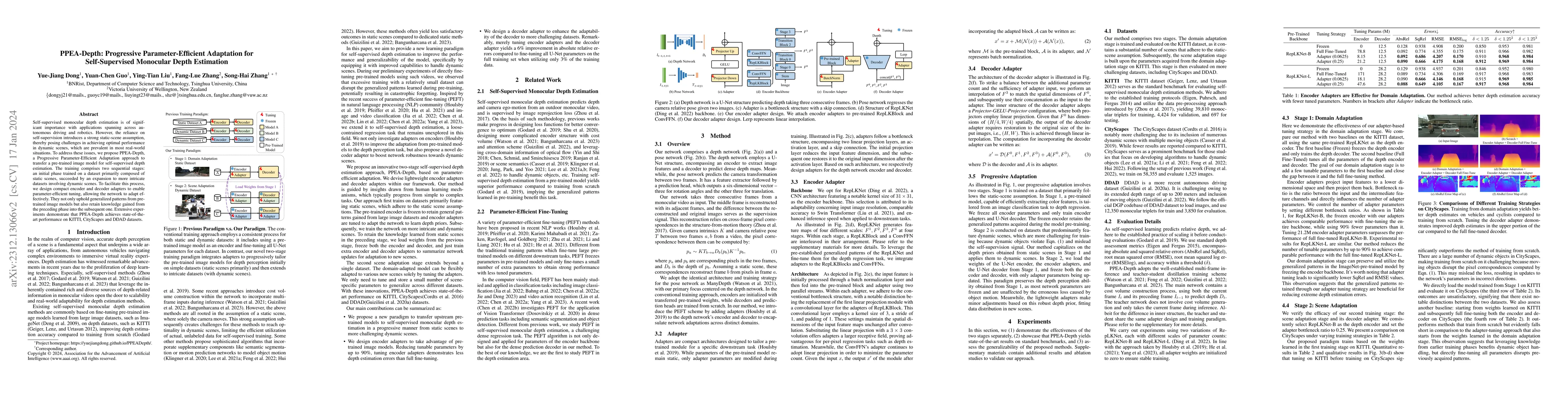 Thumbnail for PPEA-Depth: Progressive Parameter-Efficient Adaptation for
  Self-Supervised Monocular Depth Estimation