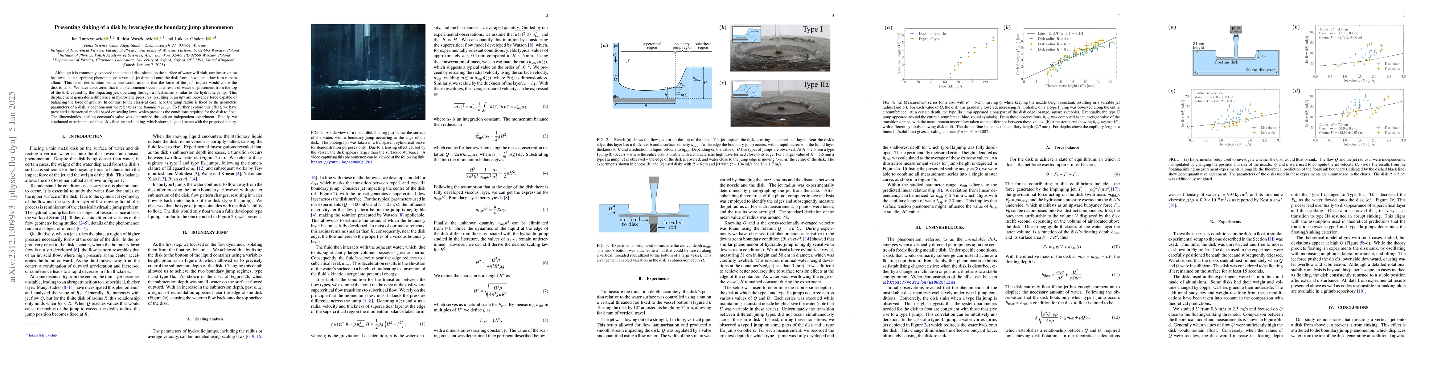 Thumbnail for Preventing sinking of a disk by leveraging the Parametric Hydraulic Jump
  phenomenon