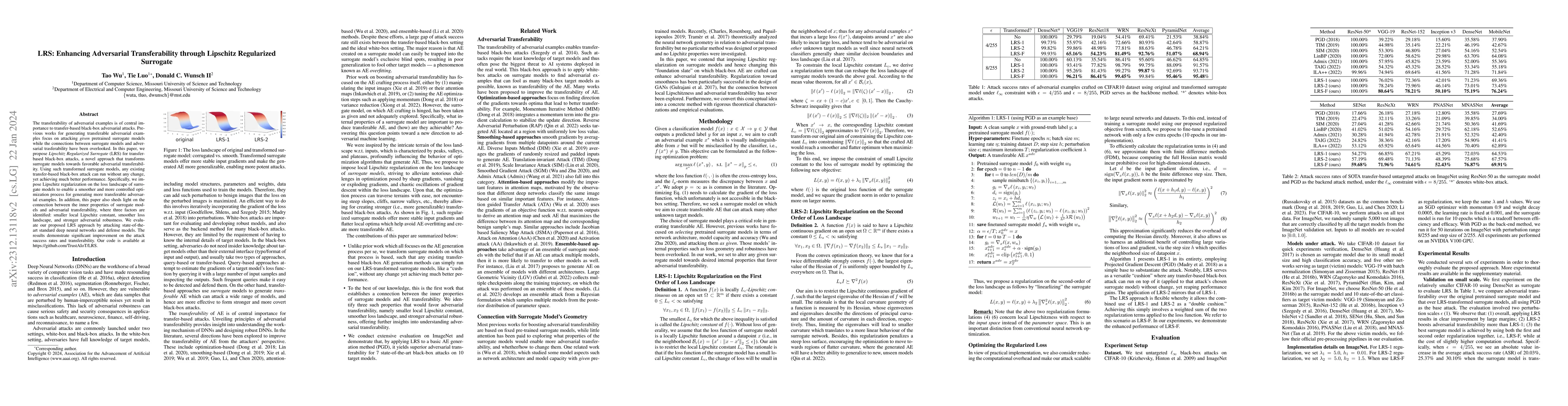 Thumbnail for LRS: Enhancing Adversarial Transferability through Lipschitz Regularized
  Surrogate