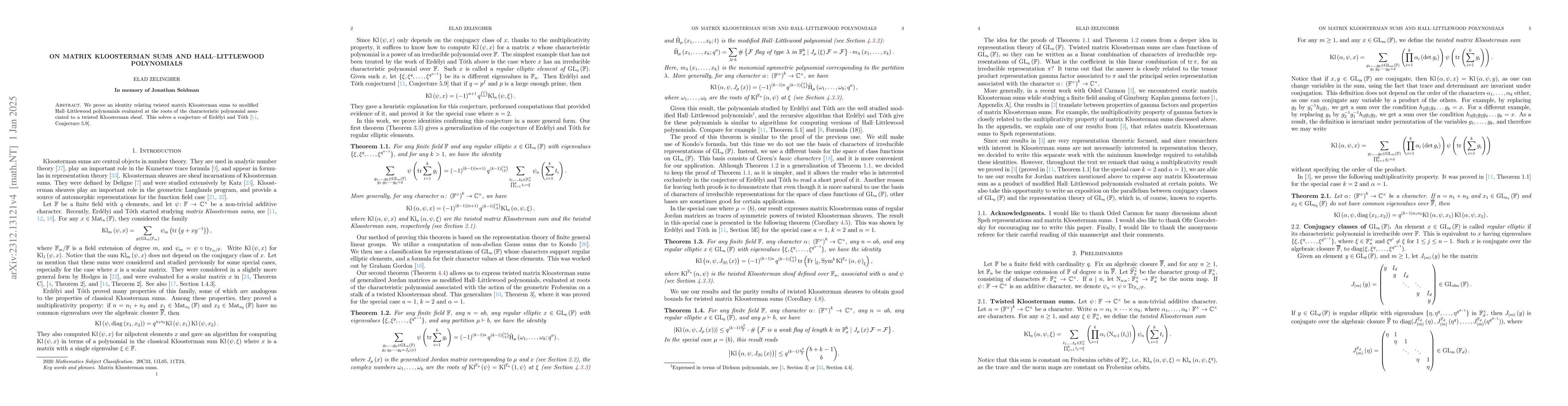 Thumbnail for On matrix Kloosterman sums and Hall-Littlewood polynomials