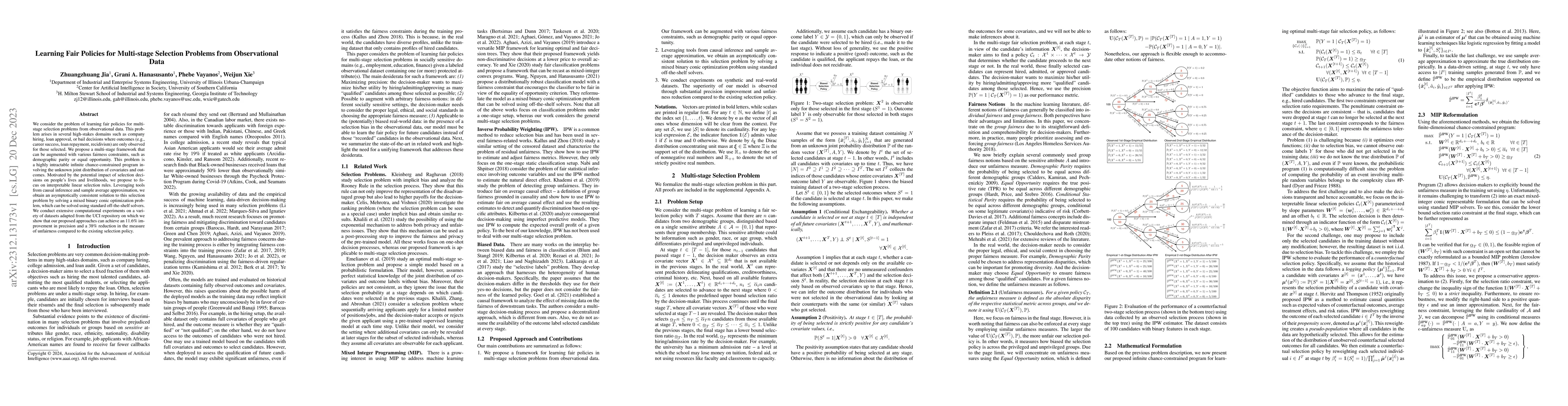 Thumbnail for Learning Fair Policies for Multi-stage Selection Problems from
  Observational Data