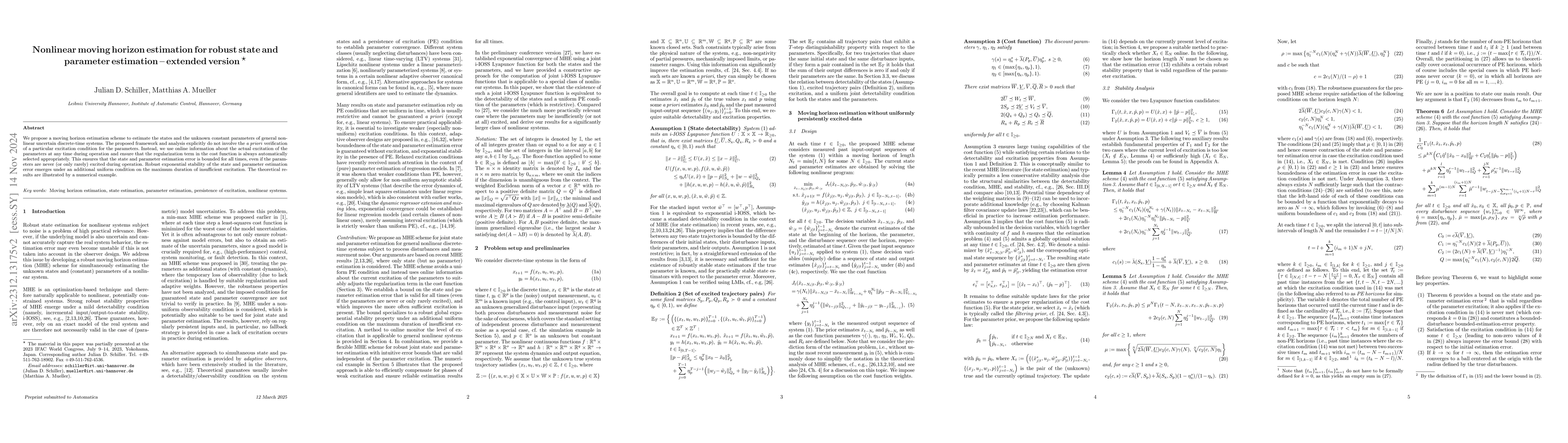 Thumbnail for Nonlinear moving horizon estimation for robust state and parameter
  estimation