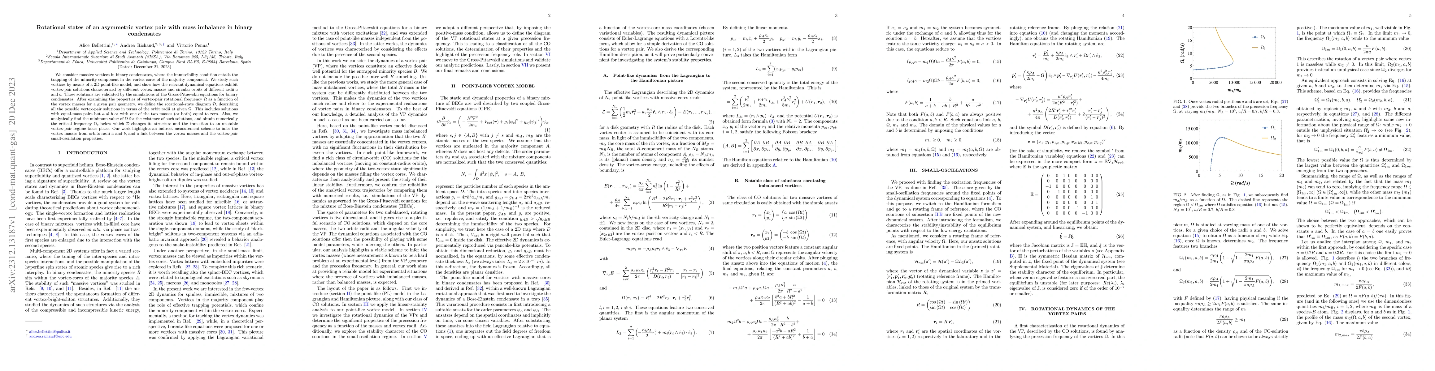 Thumbnail for Rotational states of an asymmetric vortex pair with mass imbalance in
  binary condensates