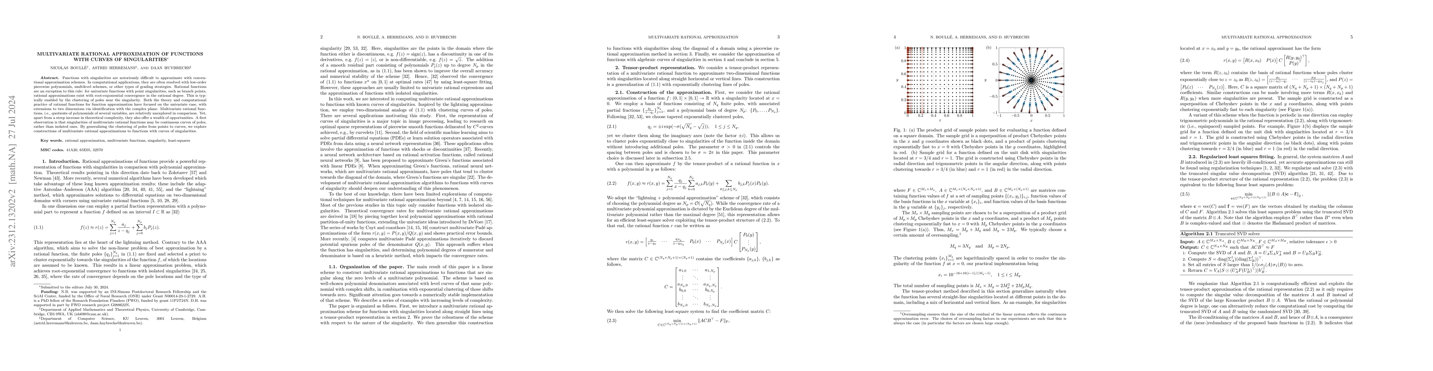 Thumbnail for Multivariate rational approximation of functions with curves of
  singularities