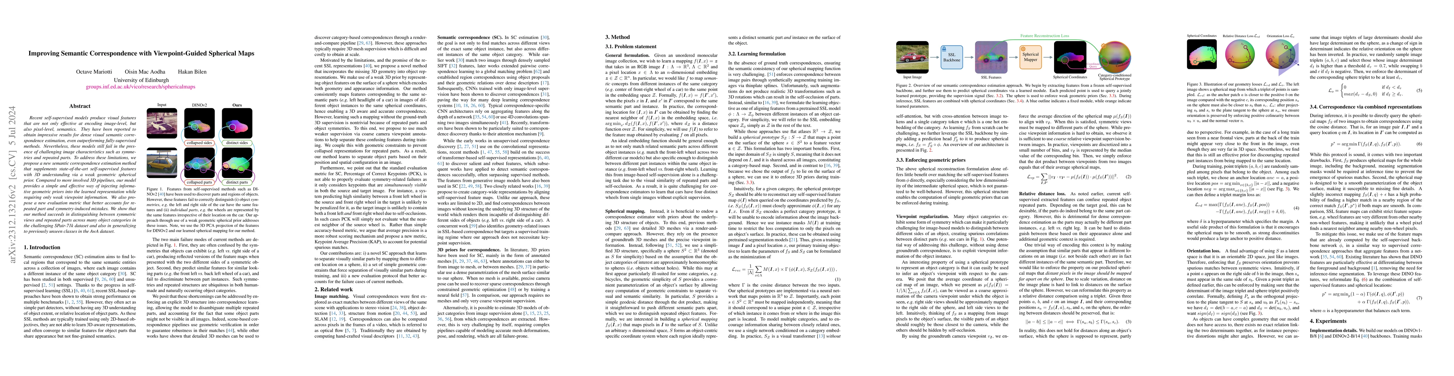 Thumbnail for Improving Semantic Correspondence with Viewpoint-Guided Spherical Maps