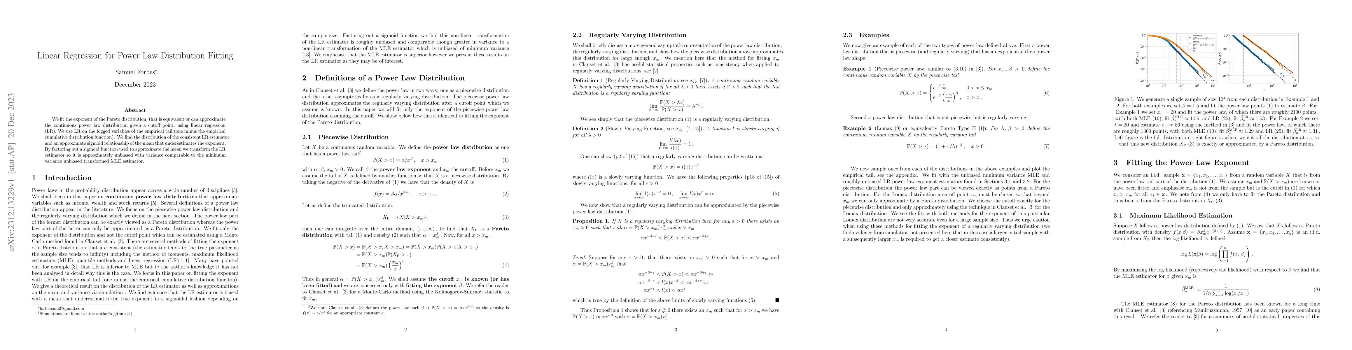 Thumbnail for Linear Regression for Power Law Distribution Fitting