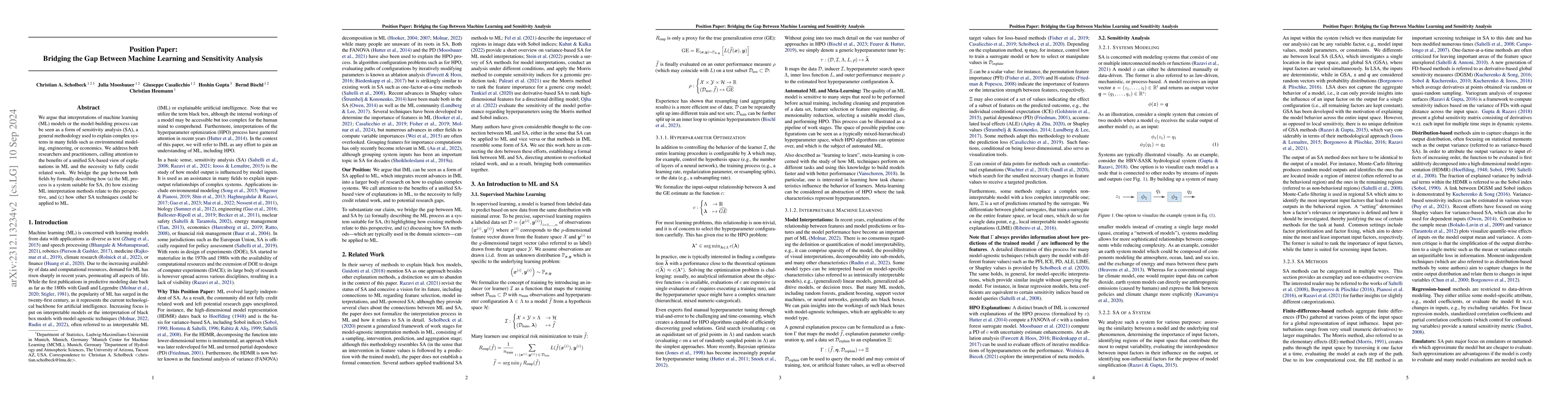 Thumbnail for Position Paper: Bridging the Gap Between Machine Learning and
  Sensitivity Analysis