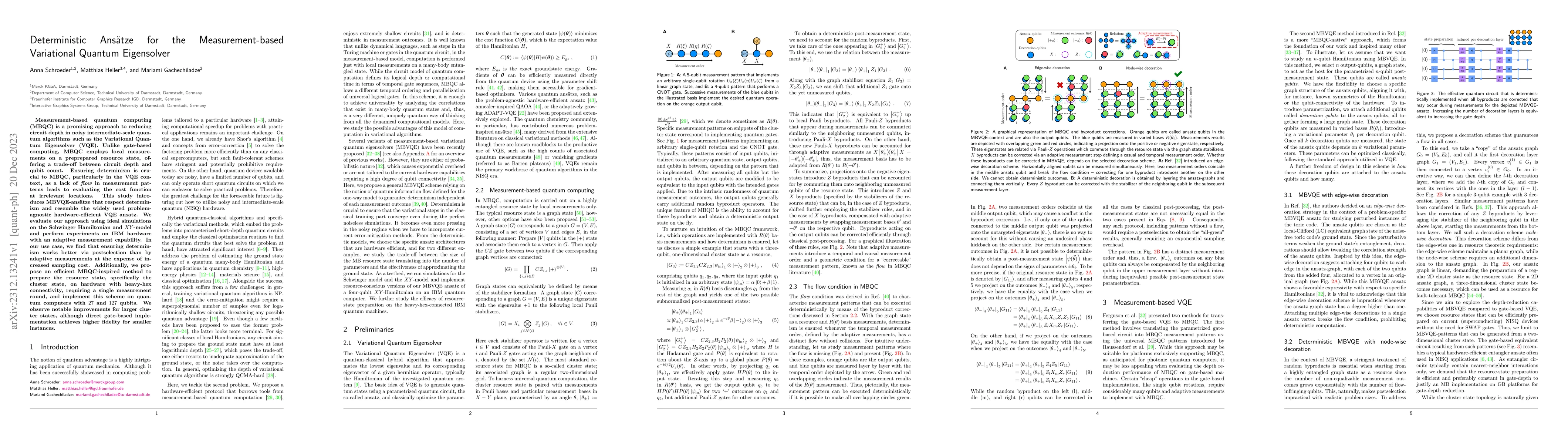 Thumbnail for Deterministic Ans\"atze for the Measurement-based Variational Quantum
  Eigensolver