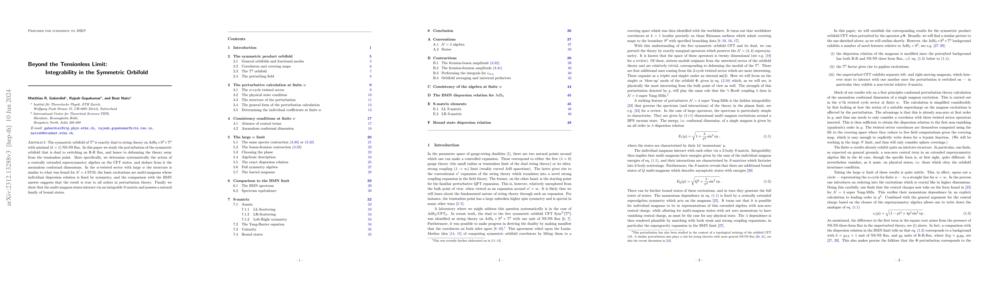 Thumbnail for Beyond the Tensionless Limit: Integrability in the Symmetric Orbifold