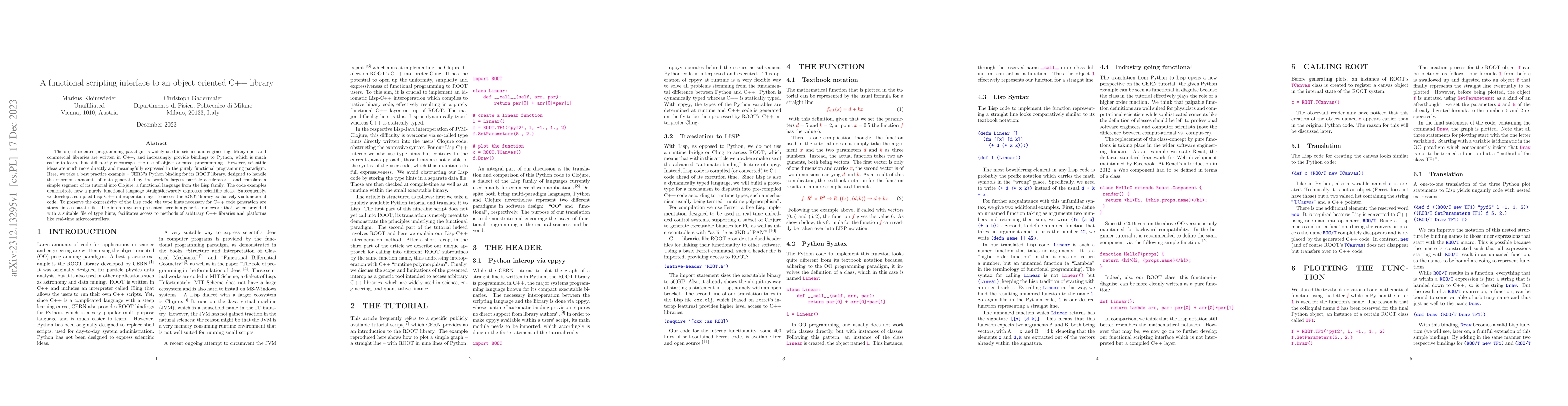 Thumbnail for A functional scripting interface to an object oriented C++ library