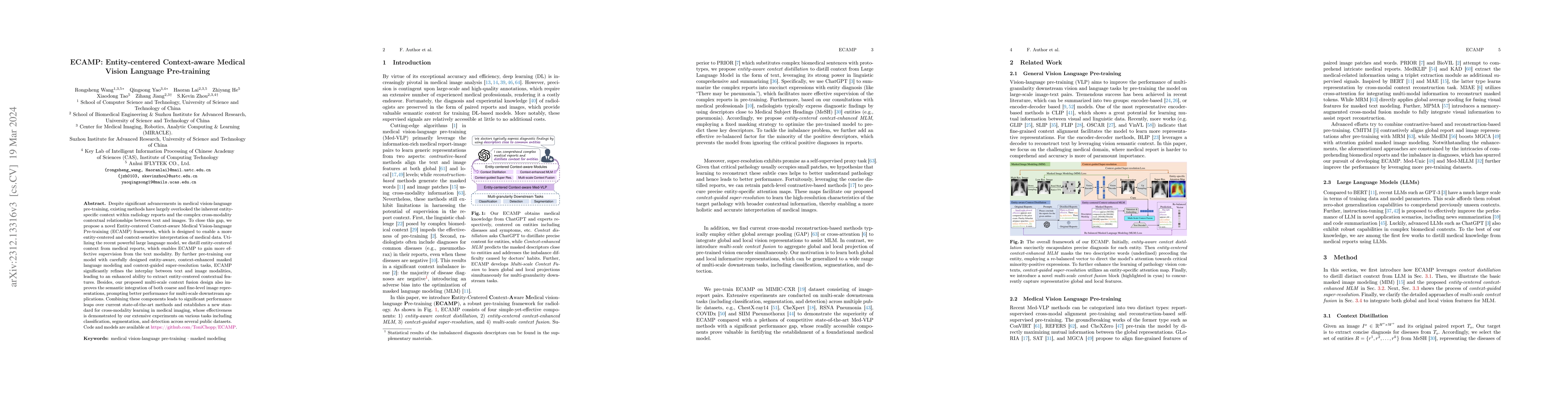 Thumbnail for ECAMP: Entity-centered Context-aware Medical Vision Language
  Pre-training