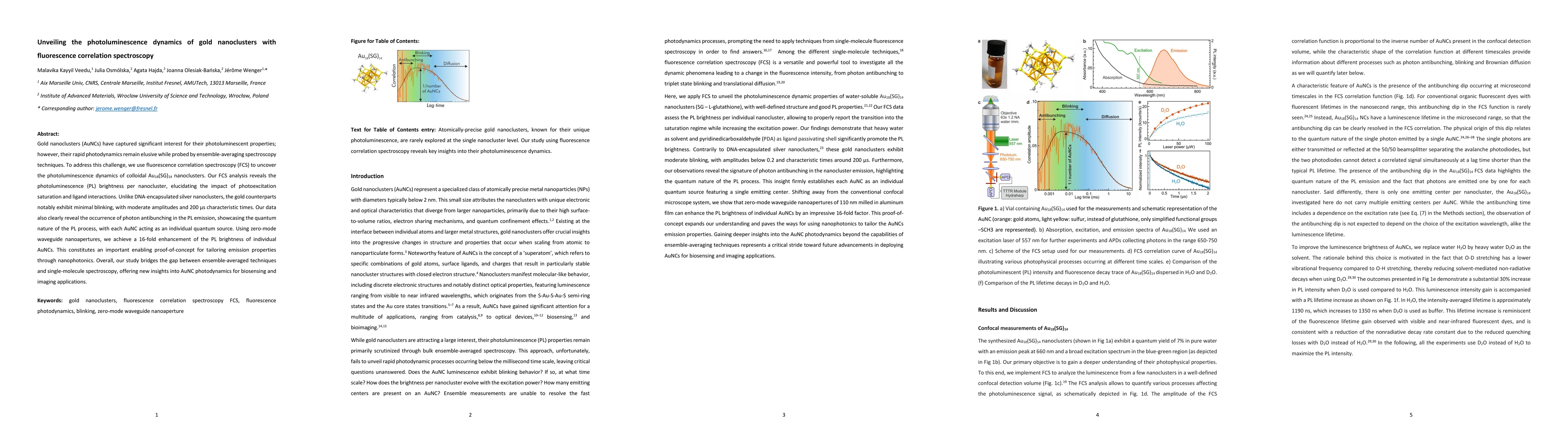 Thumbnail for Unveiling the photoluminescence dynamics of gold nanoclusters with
  fluorescence correlation spectroscopy