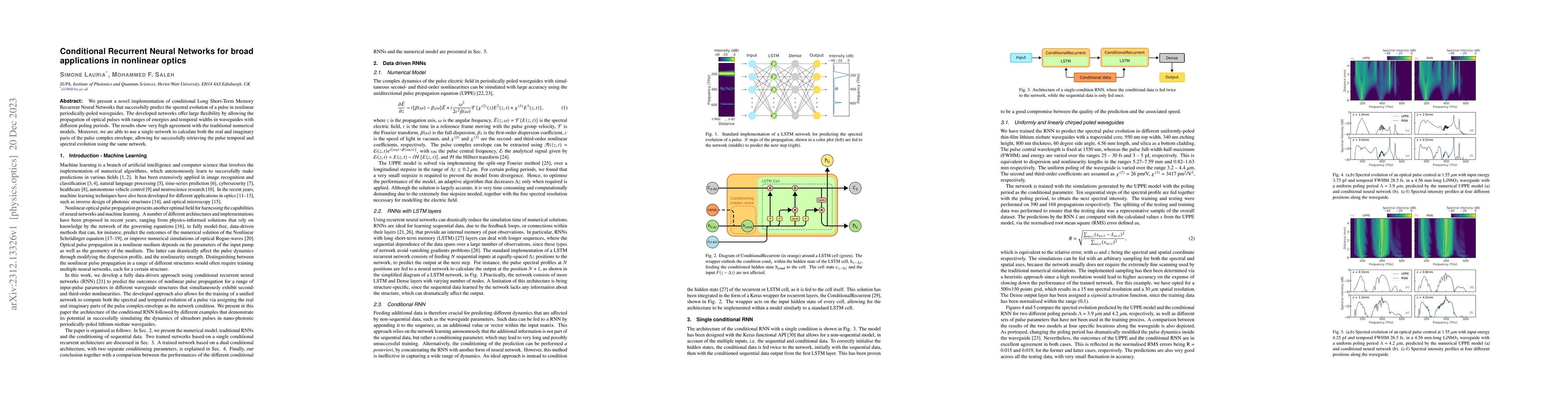 Thumbnail for Conditional Recurrent Neural Networks for broad applications in
  nonlinear optics