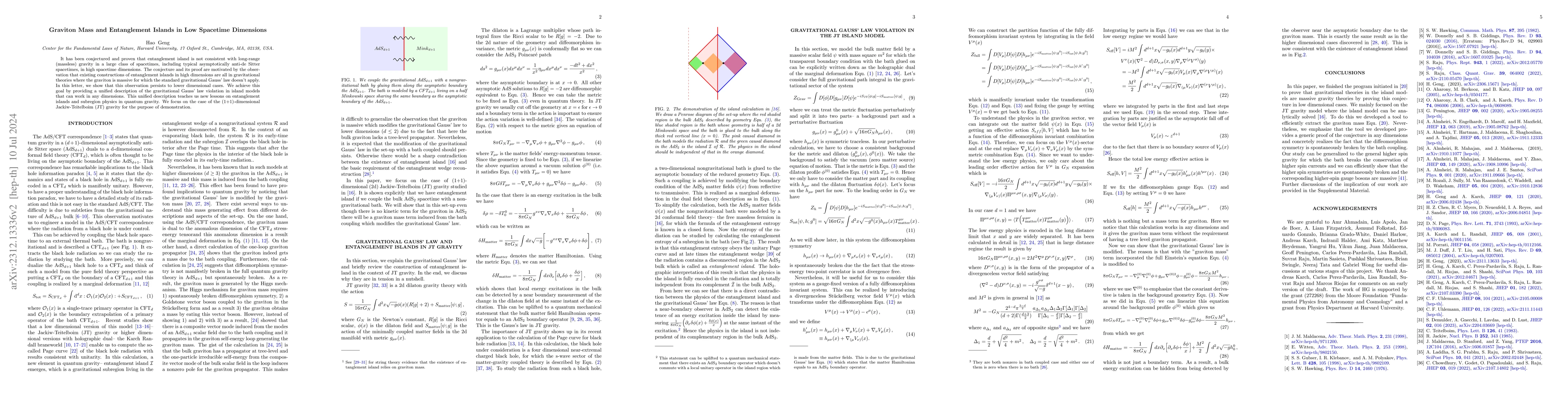 Thumbnail for Graviton Mass and Entanglement Islands in Low Spacetime Dimensions