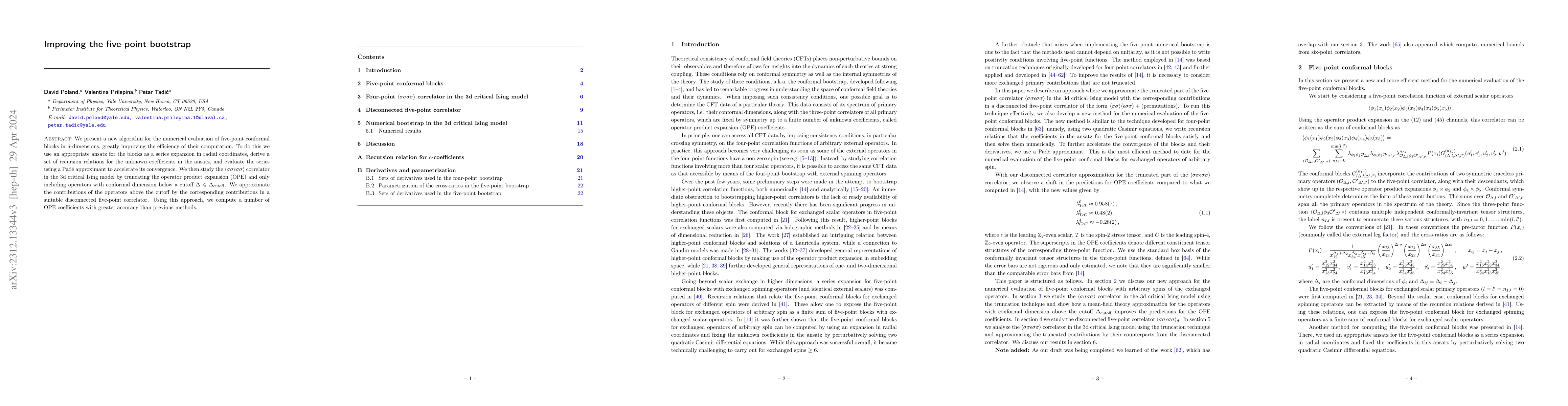 Thumbnail for Improving the five-point bootstrap