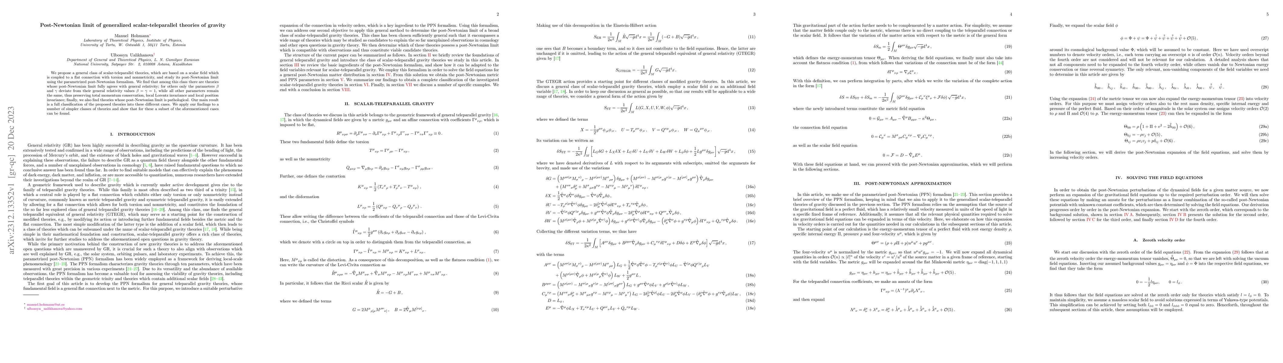 Thumbnail for Post-Newtonian limit of generalized scalar-teleparallel theories of
  gravity