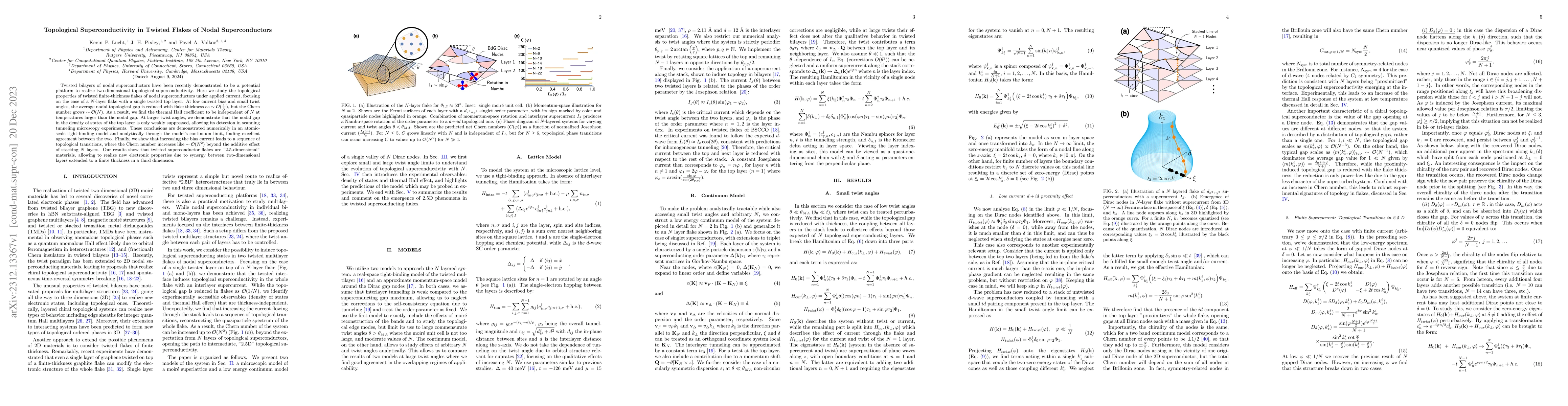 Thumbnail for Topological Superconductivity in Twisted Flakes of Nodal Superconductors