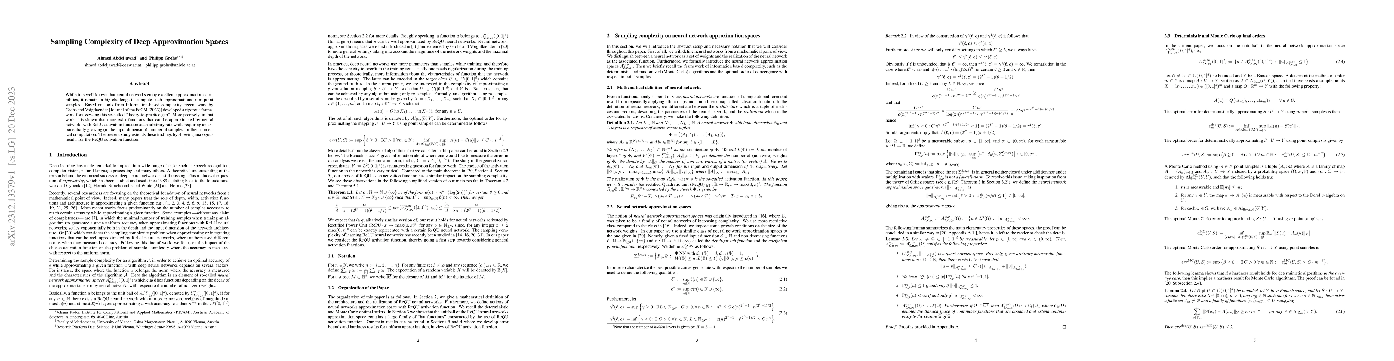 Thumbnail for Sampling Complexity of Deep Approximation Spaces