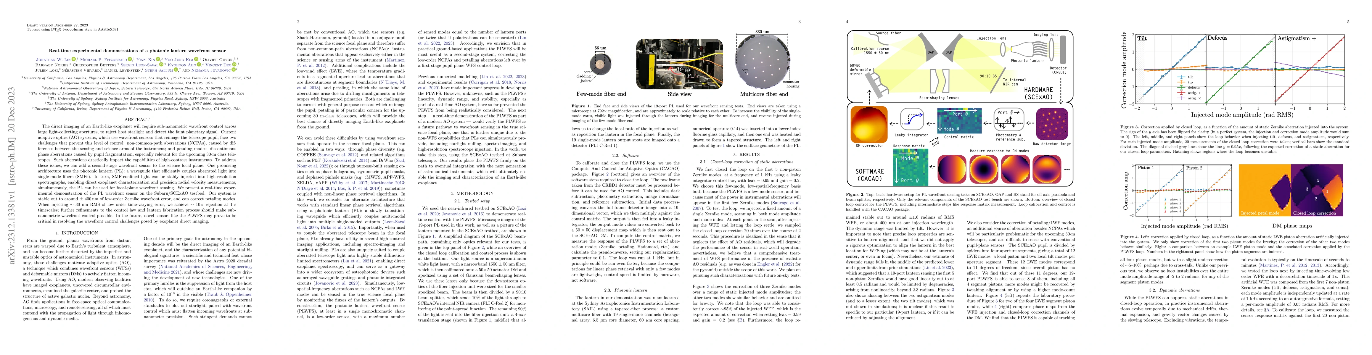 Thumbnail for Real-time experimental demonstrations of a photonic lantern wavefront
  sensor