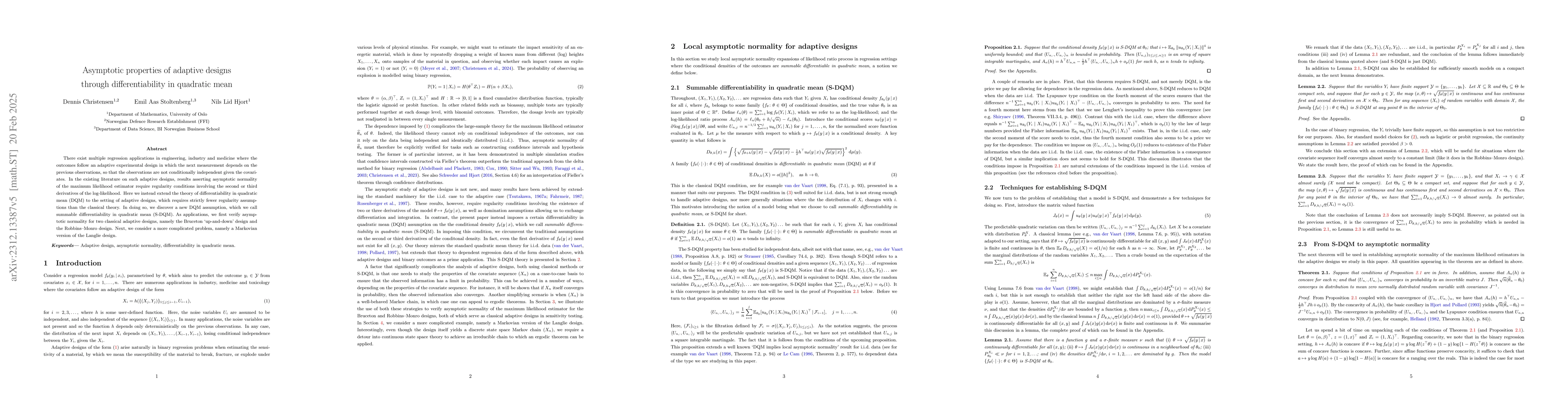 Thumbnail for Theory for adaptive designs in regression