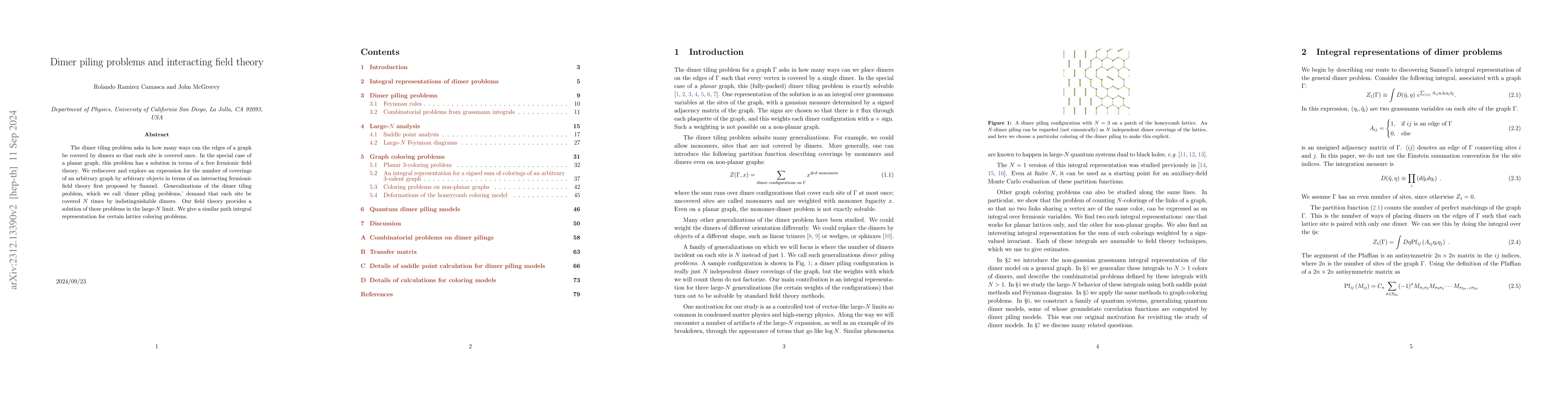 Thumbnail for Dimer piling problems and interacting field theory