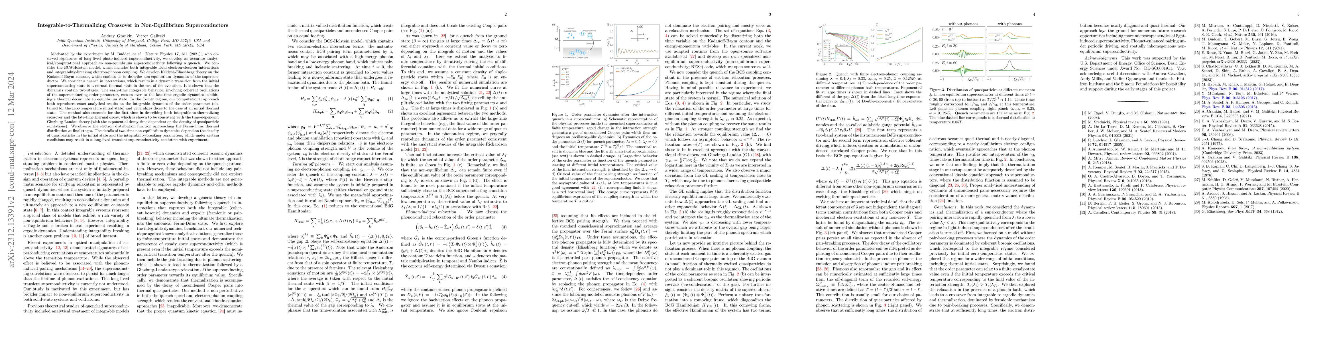 Thumbnail for Integrable-to-Thermalizing Crossover in Non-Equilibrium Superconductors