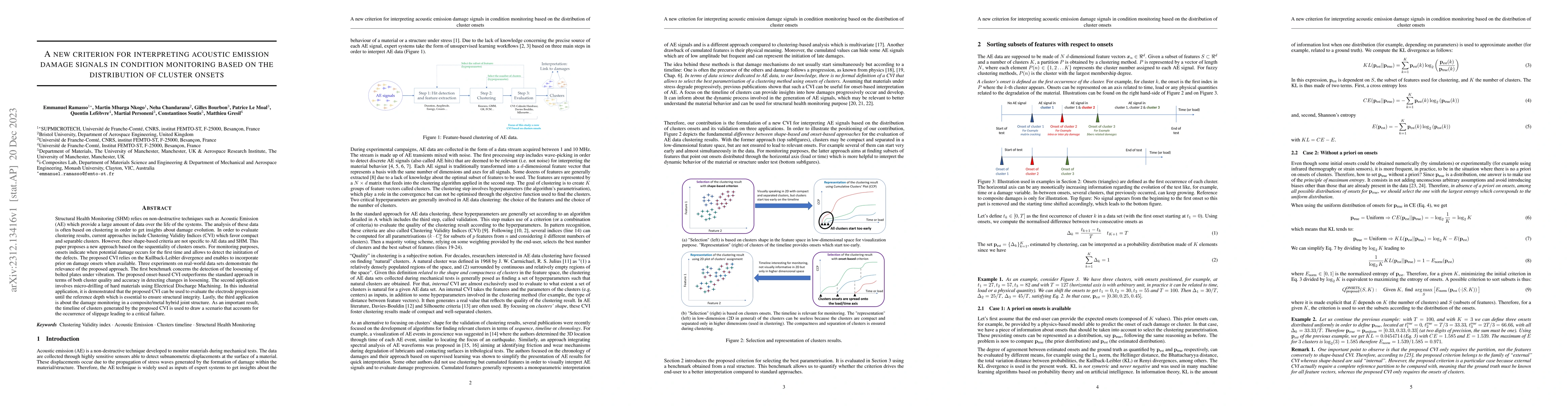 Thumbnail for A new criterion for interpreting acoustic emission damage signals in
  condition monitoring based on the distribution of cluster onsets