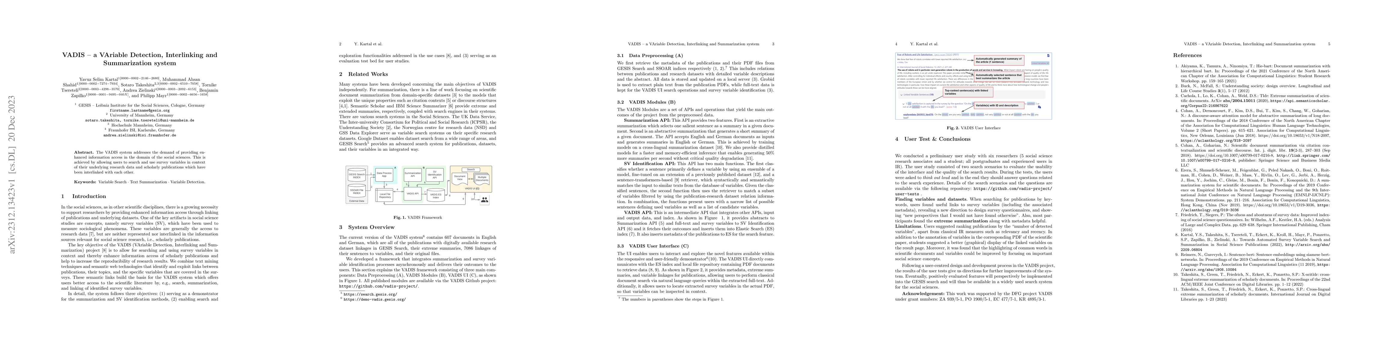 Thumbnail for VADIS -- a VAriable Detection, Interlinking and Summarization system