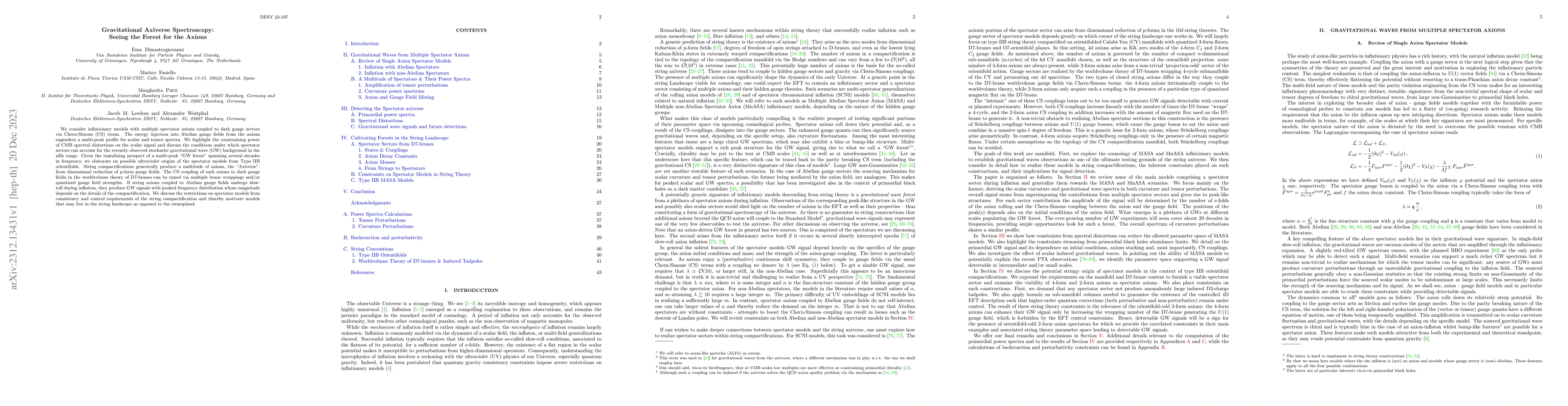 Thumbnail for Gravitational Axiverse Spectroscopy: Seeing the Forest for the Axions
