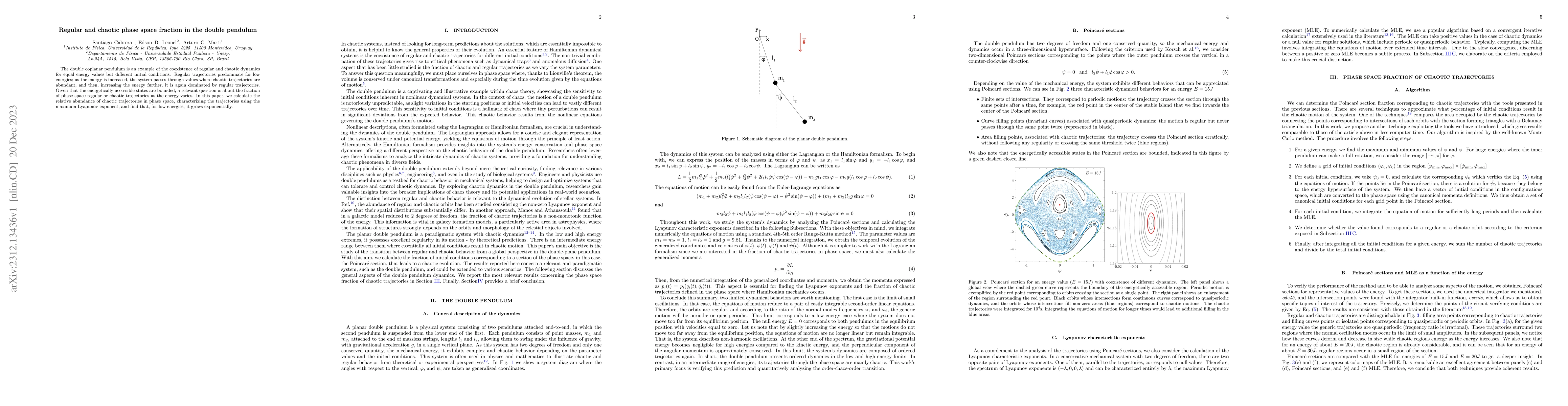 Thumbnail for Regular and chaotic phase space fraction in the double pendulum