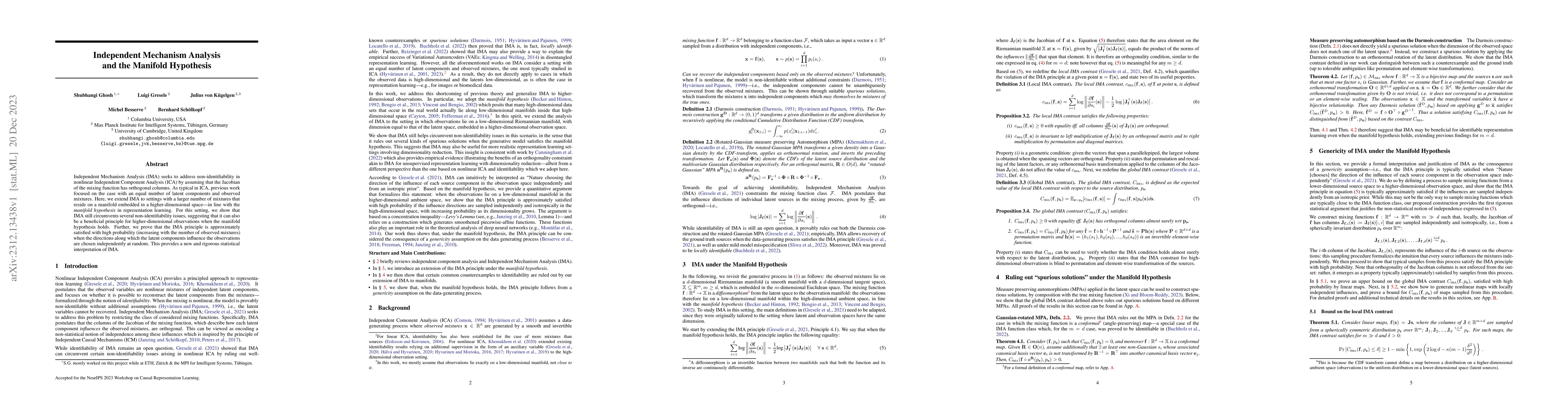 Thumbnail for Independent Mechanism Analysis and the Manifold Hypothesis